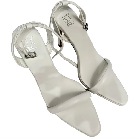 New York and Company Alania Dress Sandals White 7 - Picture 8 of 10